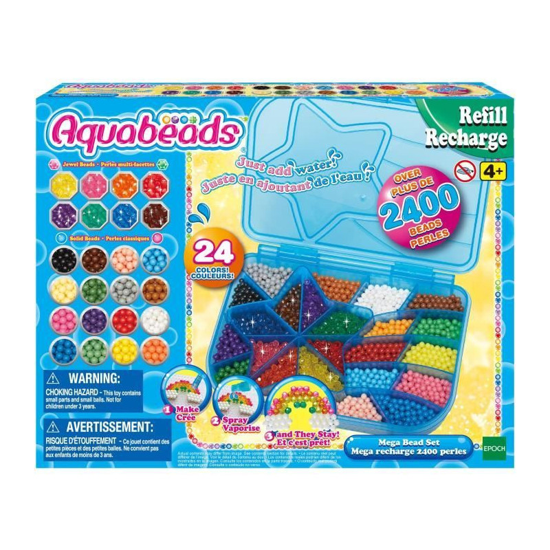 La mega recharge 2400 pearls - aquabeads - 31502 - 24 colors