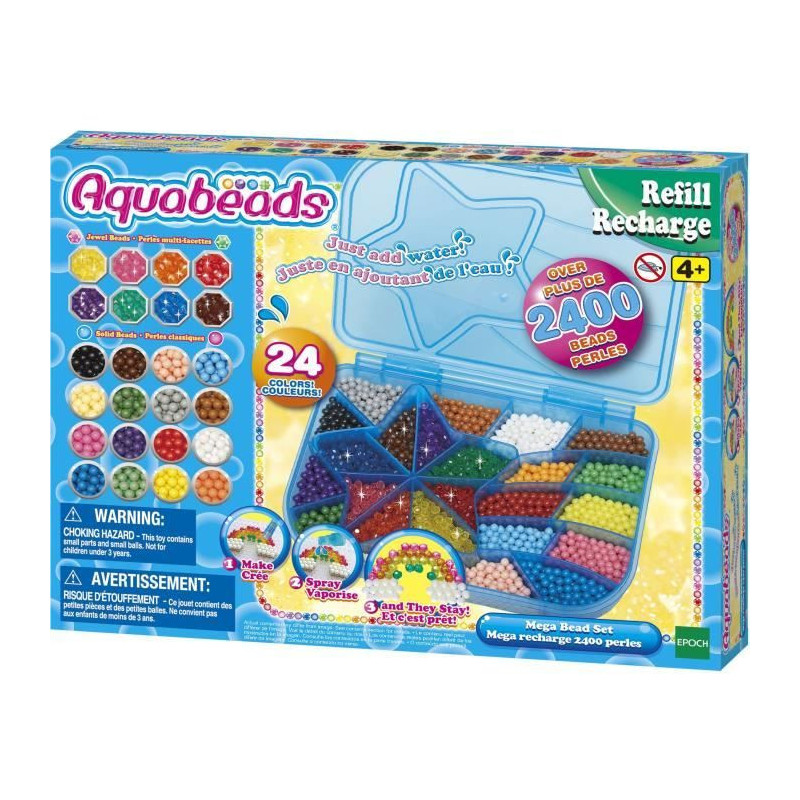 La mega recharge 2400 pearls - aquabeads - 31502 - 24 colors