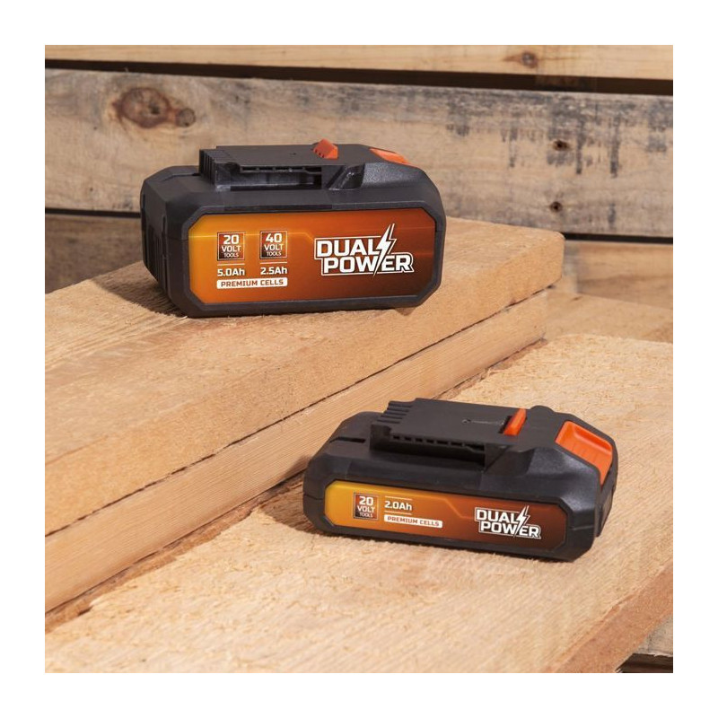 2x20v 2.5Ah battery for 40V or 5Ah tool on 20V Dual Power Powdp9037 to