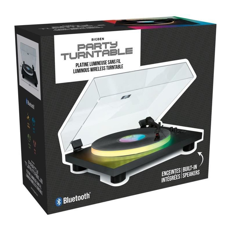 Record Player - BIGBEN INTERACTIVE - Light-up Platter - Belt Drive - B