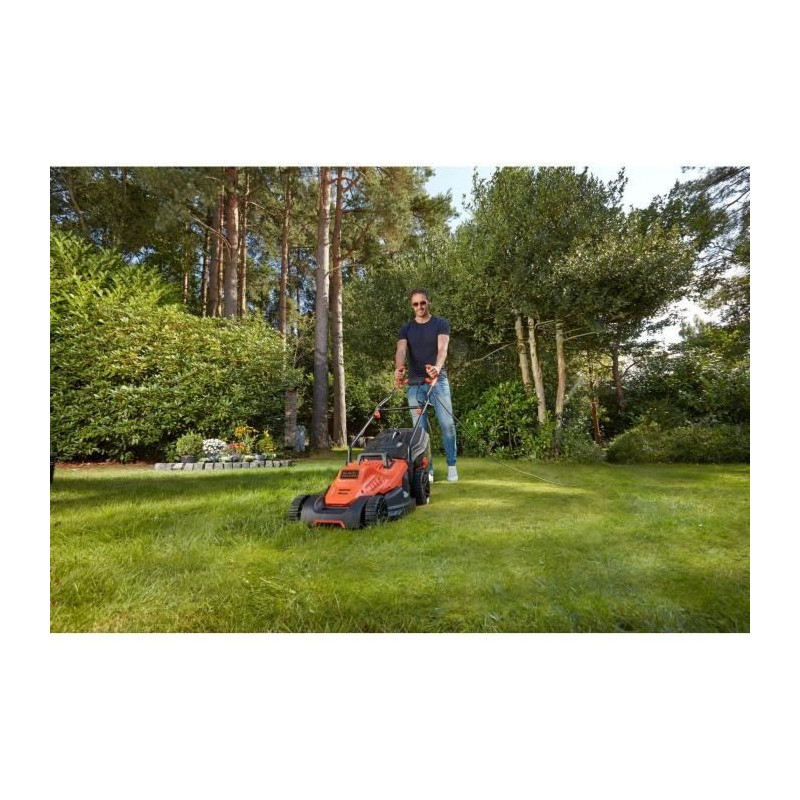 BLACK & DECKER Lawnmower 38cm 1600W - Handle Bike BEMW471BH