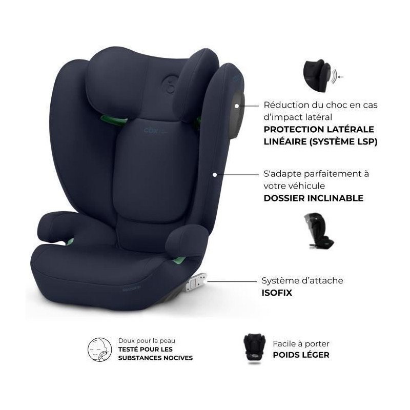 Car seat - CYBEX - Solution B3 i-fix - Group 2/3 - Reclining - Bay Blu