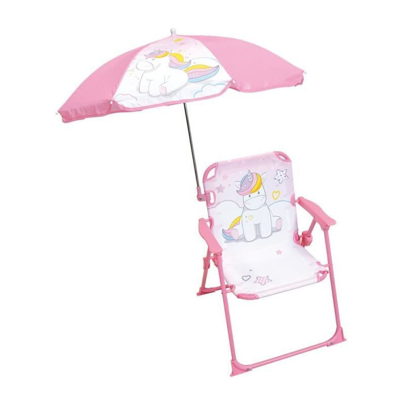 FUN HOUSE Unicorn Camping folding chair with parasol - H.38.5 x W.38.5