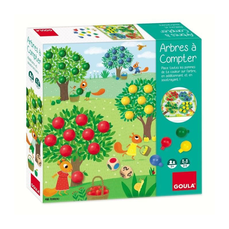 Educational game - GOULA - Counting trees - Wooden apples and dice