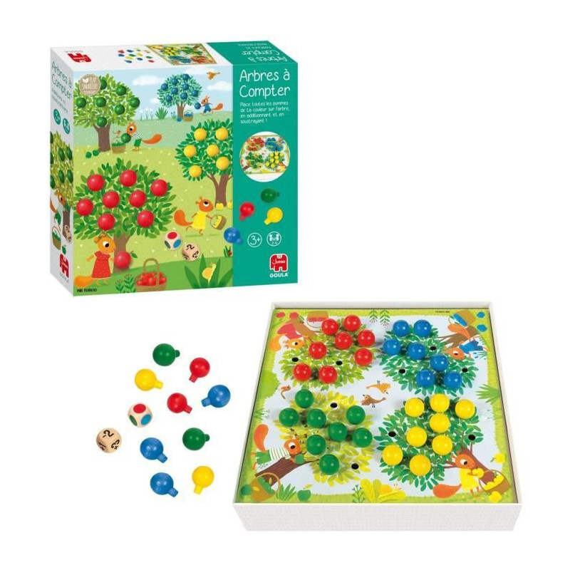Educational game - GOULA - Counting trees - Wooden apples and dice