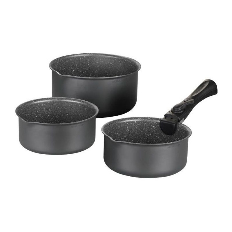 Arthur Martin AM777GM kitchen battery set of 3 pans - matt gray 16-18-
