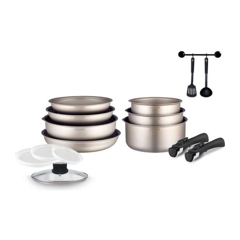 Cooking battery Arthur Martin AM133ch 15 pieces - aluminum - Removable