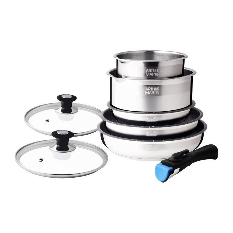 Arthur Martin AM2493 8 -piece kitchen battery - Stainless steel - Remo