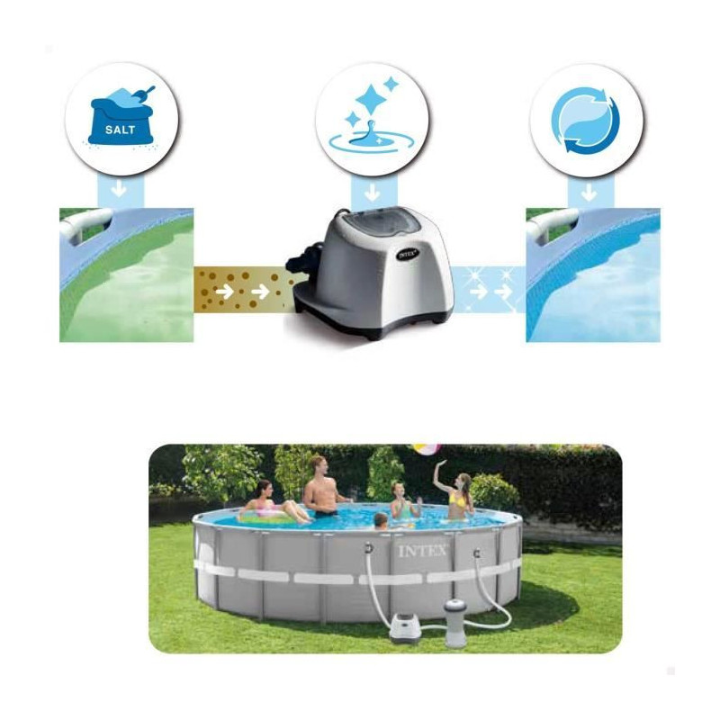 Intex - 26662 - QS200 salt sterilizer for swimming pools up to 8 m3