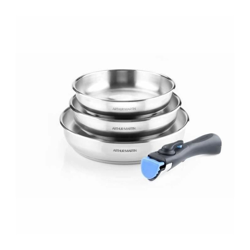 Set of 3 stoves 20-24-26 cm Arthur Martin AM1410 - Stainless steel - R