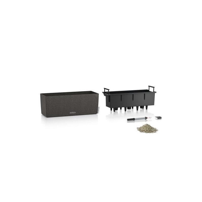 LECHUZA Jardiniere BALCONERA Stone 50 ALL-IN-ONE Black