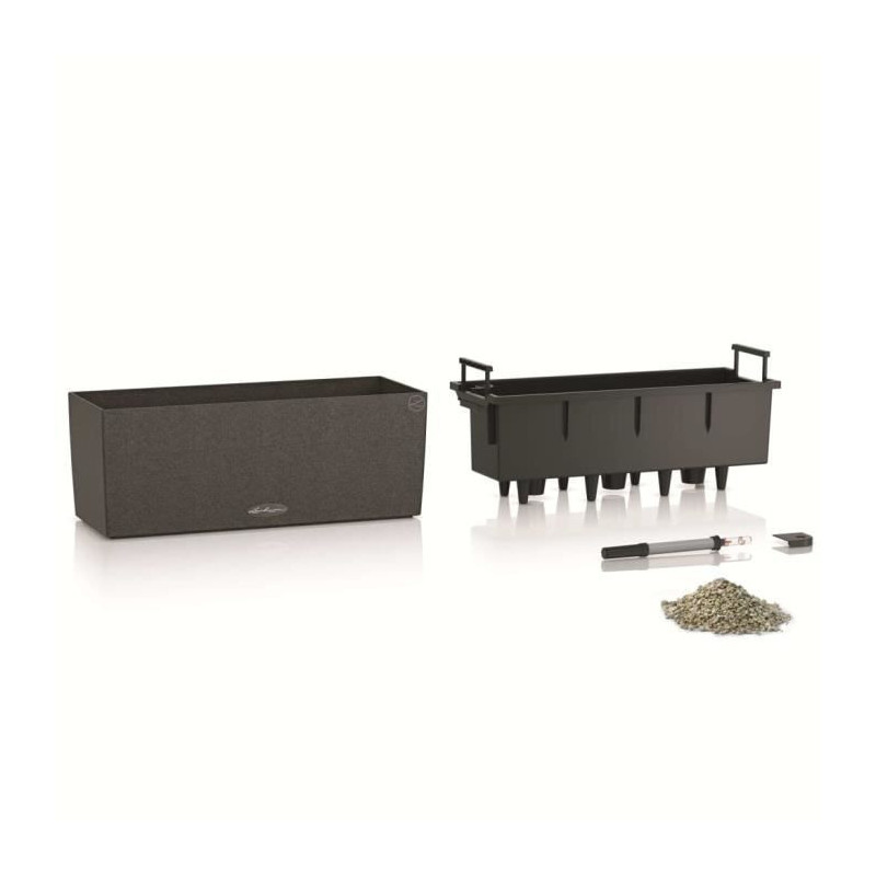 LECHUZA Jardiniere BALCONERA Stone 50 ALL-IN-ONE Black