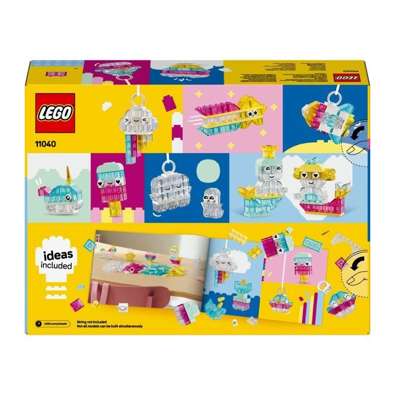 LEGO Classic 11040 Magical Transparent Brick Box - Building game for 5