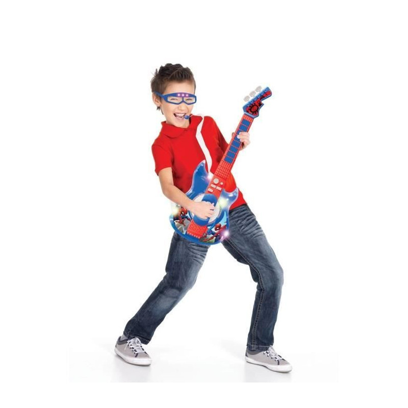 SPIDER-MAN - Luminous Electronic Guitar with glasses equipped with a m