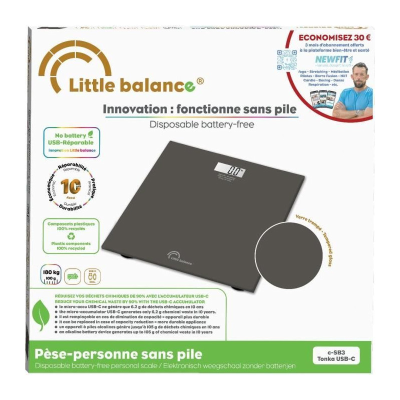 Bathroom scale - LITTLE BALANCE - SB3 - USB-C - Tonka