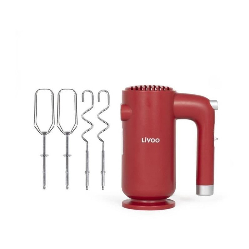Electric mixer - LIVOO - DOP243R - 250 w - 5 speeds - Red