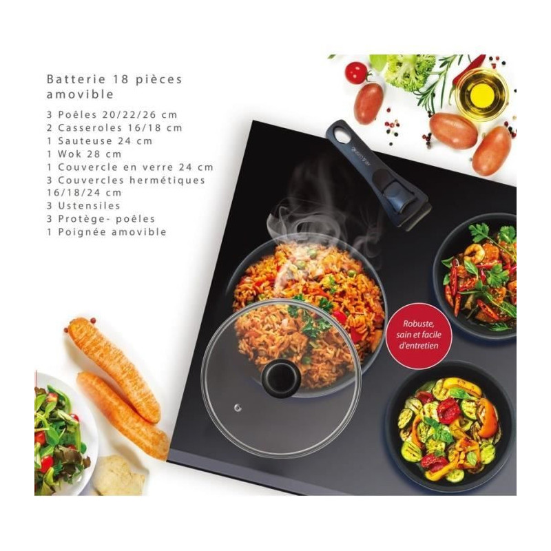 Cookware set - All hobs including induction - ART & CUISINE - AC1824 -