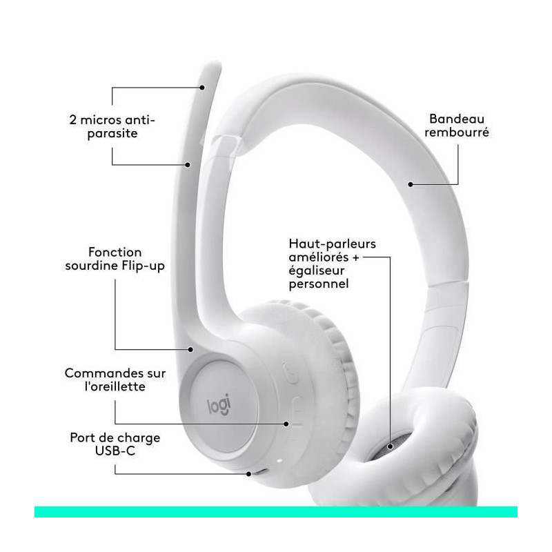 Logitech Zone 300 Wireless Bluetooth PC Headset with Noise-Cancelling