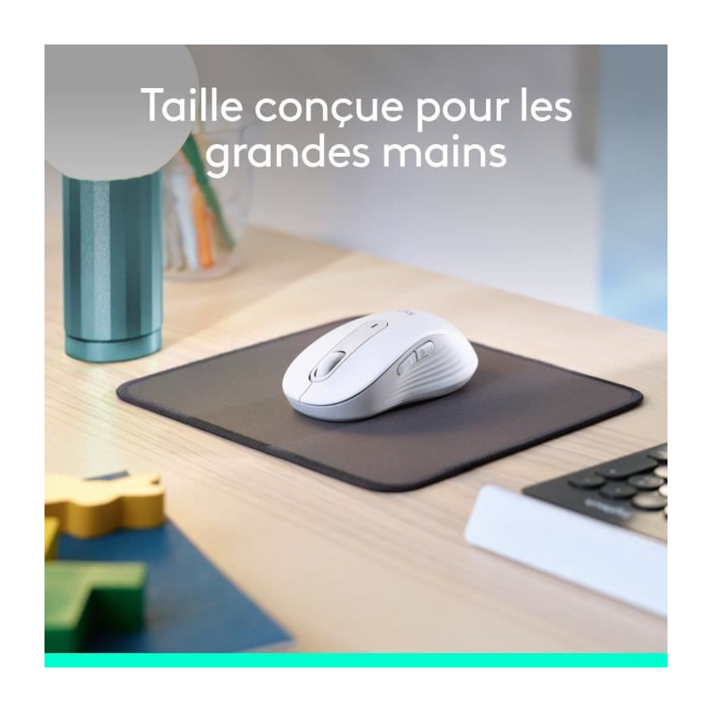 Logitech Signature M650 L Wireless Mouse - Silent Large Size, Bluetoot
