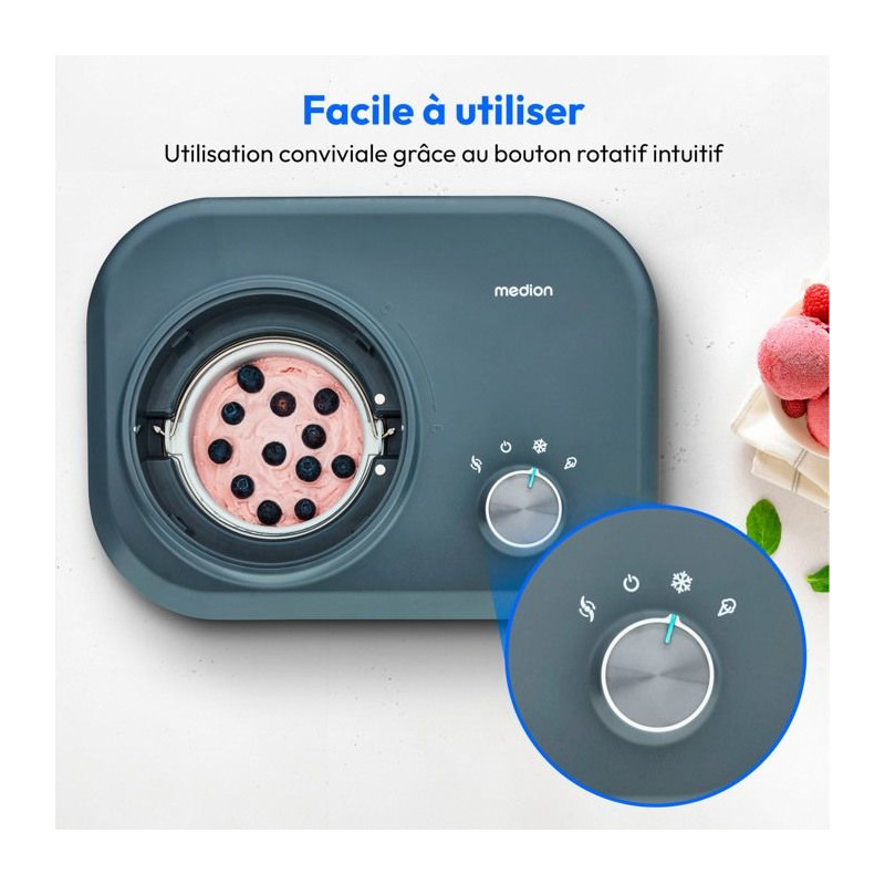 MEDION Ice cream machine with compressor (suitable for preparing ice c