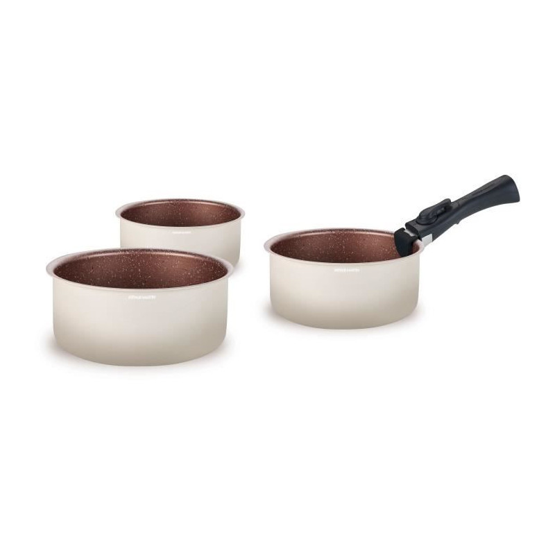 Set of 3 ARTHUR MARTIN saucepans - AM2655 - 16-18-20 cm + 1 removable