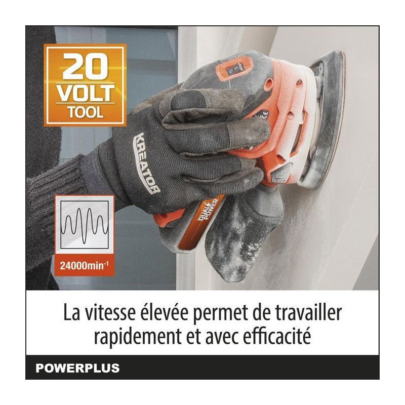 Multi -wireless sander 20V + 1x abrasive 80g - Dual Power Powdp50200 -