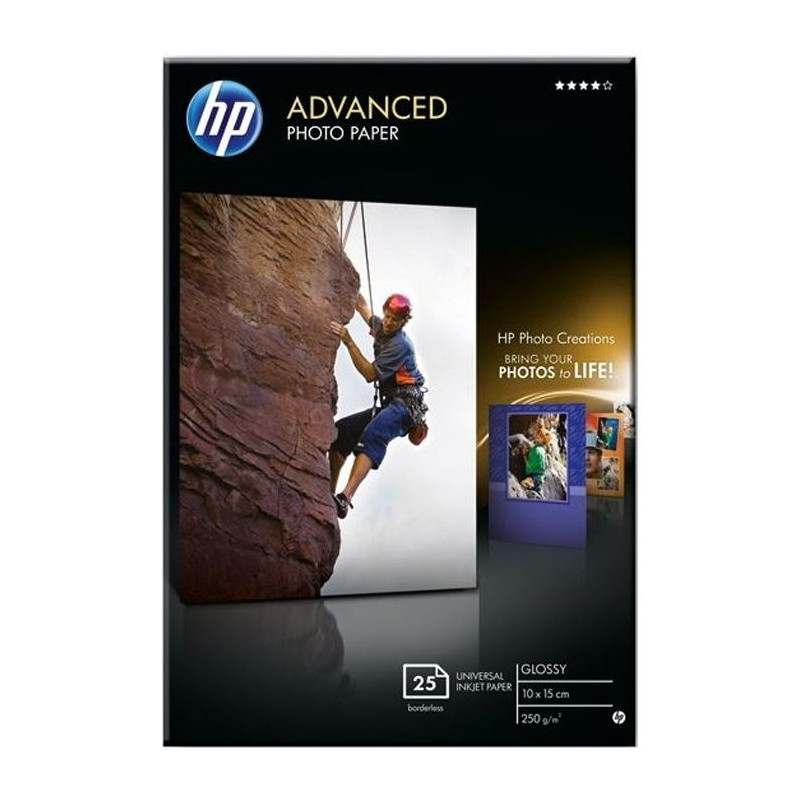 HP 25-sheet photo paper 10x15 250g
