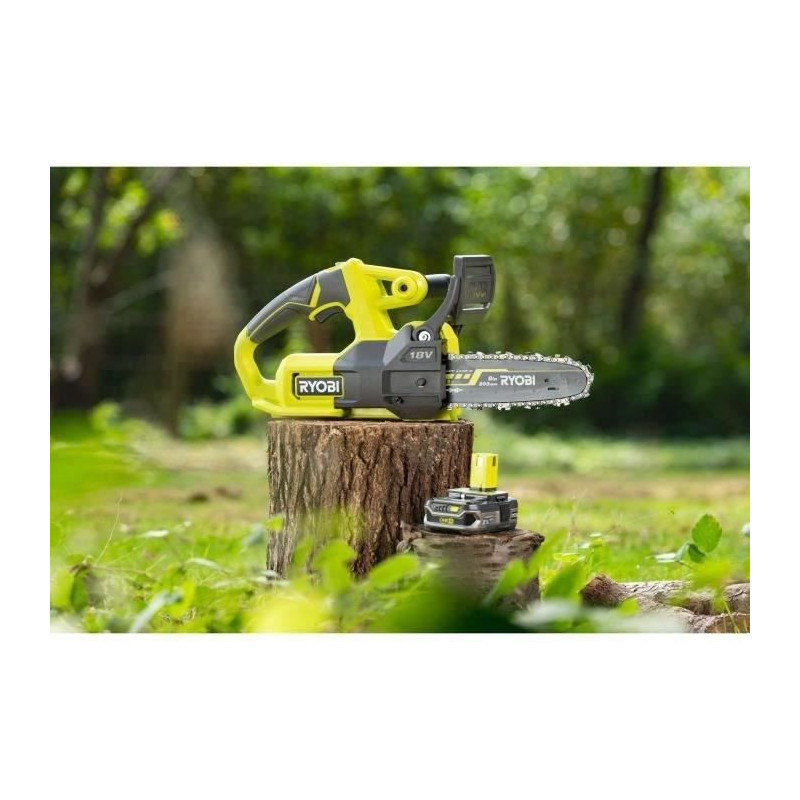 Compact cordless chainsaw 18v Ryobi One+ - Guide 20 cm - Delivered wit