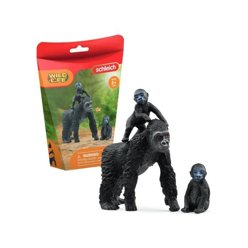 SCHLEICH - Family of Plains Gorillas - 42601 - range: Wild Life