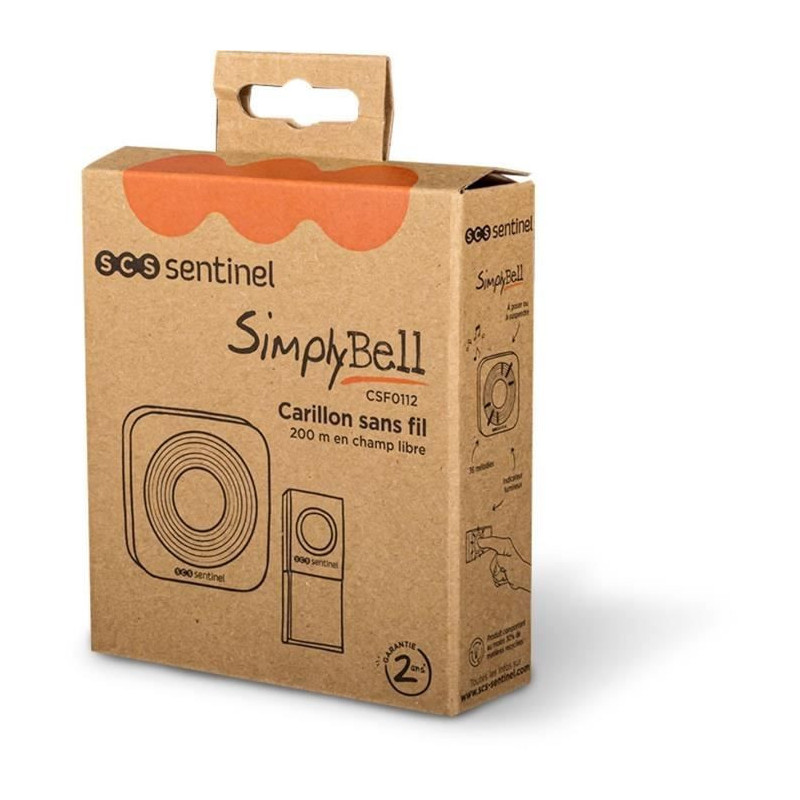 Wireless chime - SCS SENTINEL - 200 meters - SimplyBell - Black