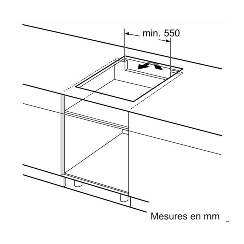 Induction hob - BOSCH Series 2 - 3 burners - 52.2 x 59.2 x 5.1 cm - PU