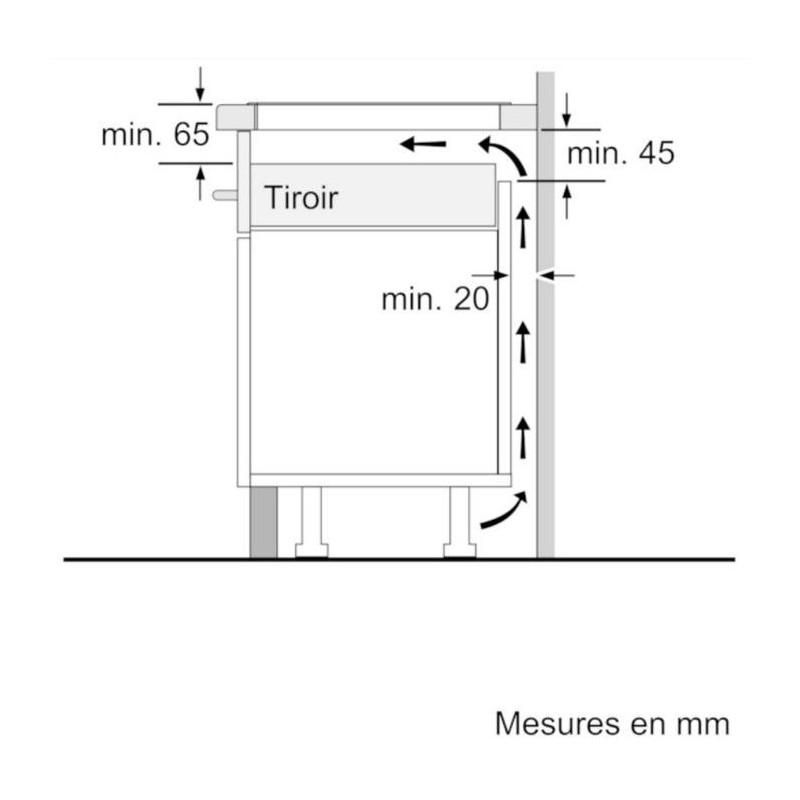 Induction hob - BOSCH Series 2 - 3 burners - 52.2 x 59.2 x 5.1 cm - PU