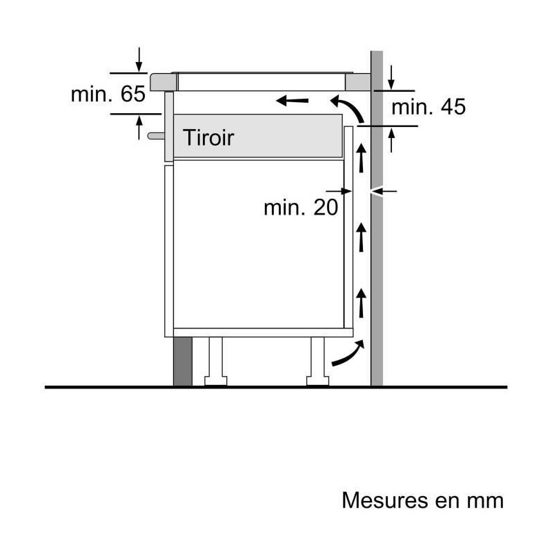 Induction hob - BOSCH Series 2 - 3 burners - 52.2 x 59.2 x 5.1 cm - PU