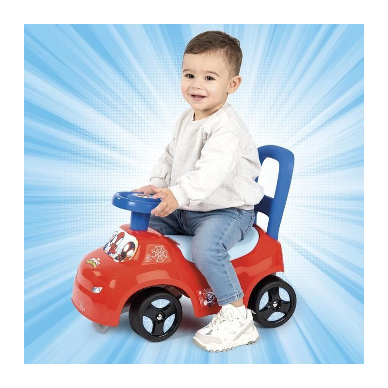 Smoby - 2 in 1 child car carrier - Spidey - Underseat storage + horn -