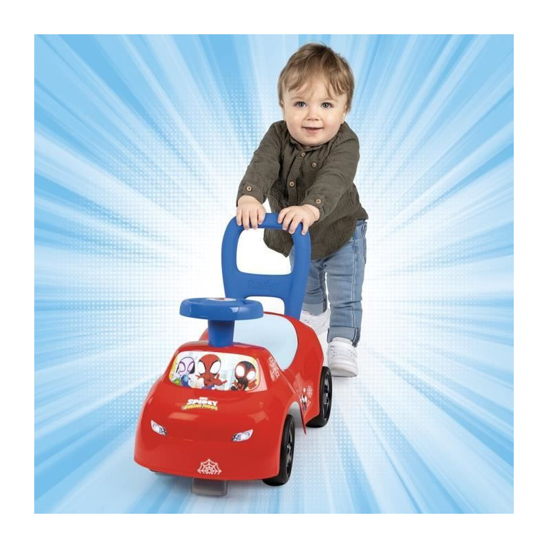 Smoby - 2 in 1 child car carrier - Spidey - Underseat storage + horn -