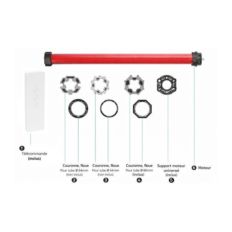 Radio roller shutter motor + remote control RM20MMB - SUPERROLLO - SR2