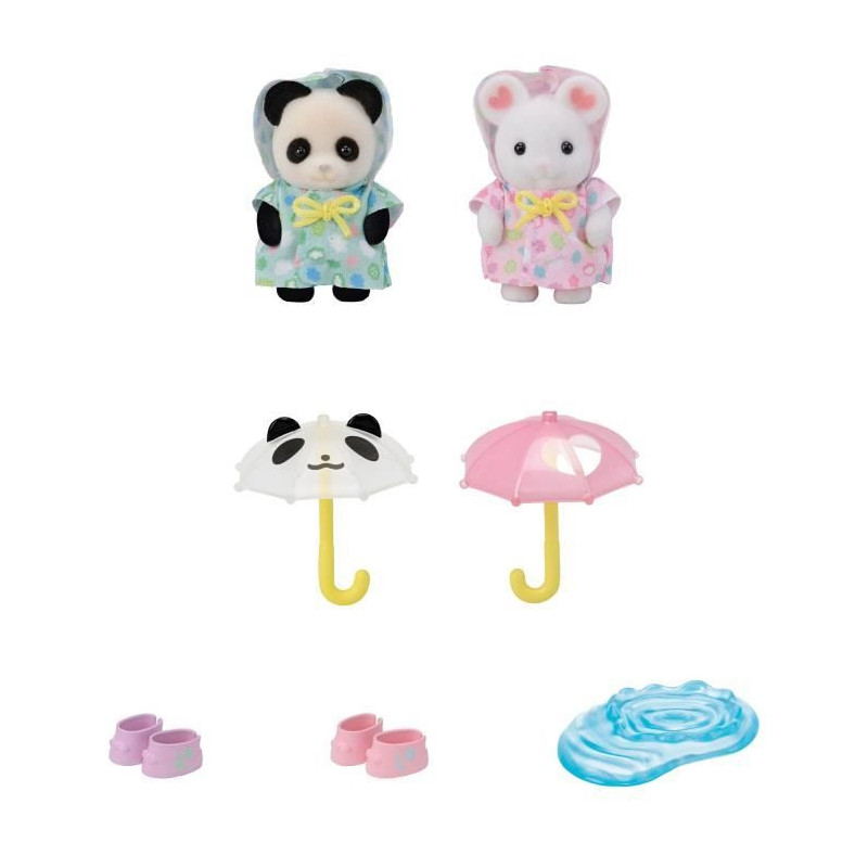 Action Figures - SYLVANIAN FAMILIES - Rainsuit Babies Duo - Panda and