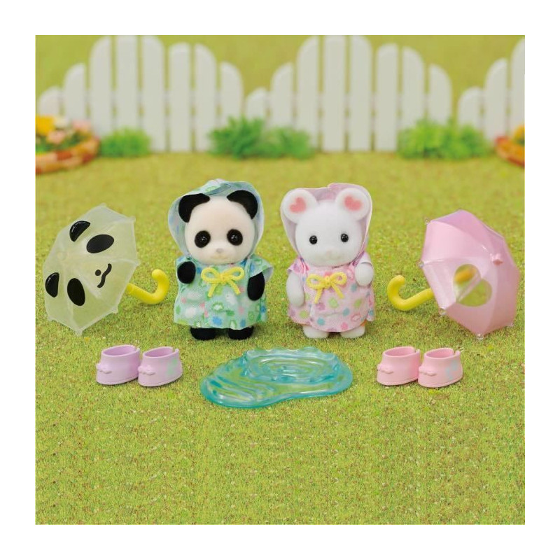 Action Figures - SYLVANIAN FAMILIES - Rainsuit Babies Duo - Panda and