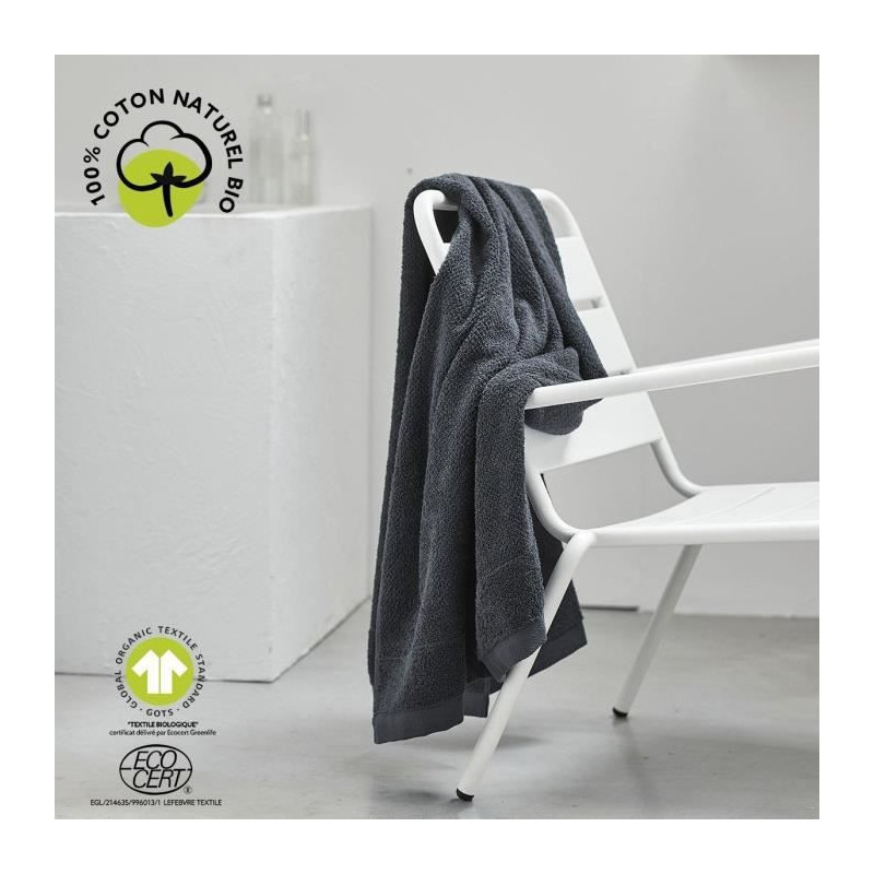 Maxi bath towel - TODAY - 90 x 150 cm - Cotton - Organic Charcoal