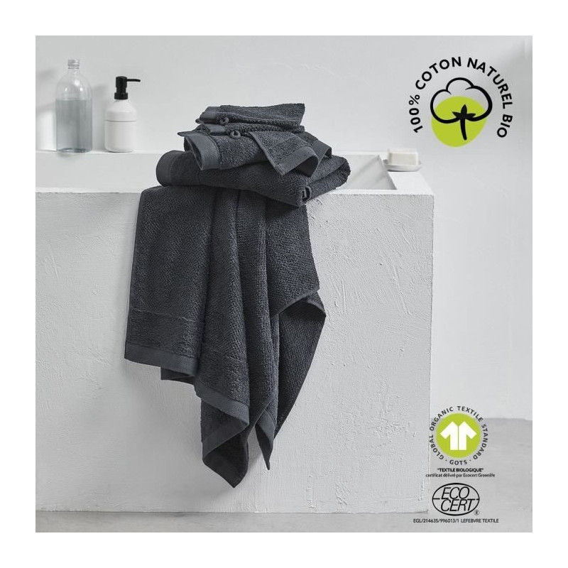 Maxi bath towel - TODAY - 90 x 150 cm - Cotton - Organic Charcoal
