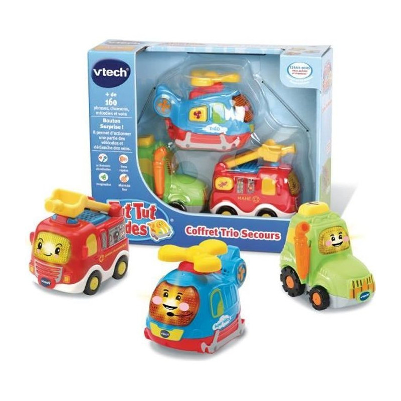 Tut Tut Bolides - Trio Rescue Set (Firemen + Tractor + Helico)