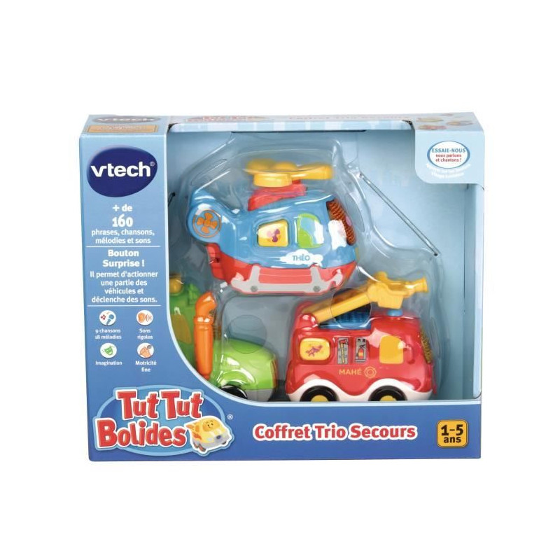 Tut Tut Bolides - Trio Rescue Set (Firemen + Tractor + Helico)