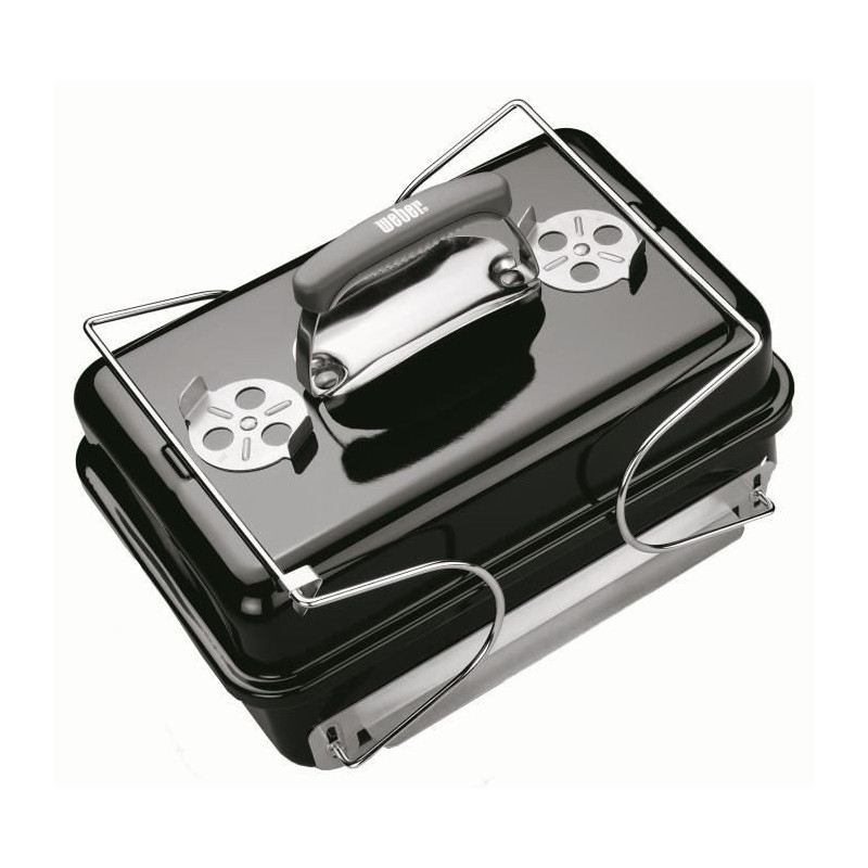 WEBER Charcoal Go-Anywhere Charcoal Charcoal Grill - Chrome Steel - Bl