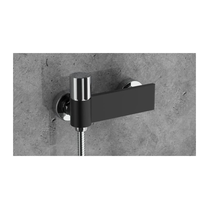 Shower mixer - EDOUARD ROUSSEAU - BLACK STEEL - Black / Chrome