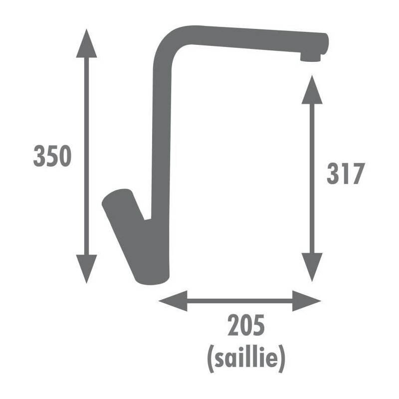 Sink mixer - Chrome - Invisible aerator - EDOUARD ROUSSEAU - PATTY