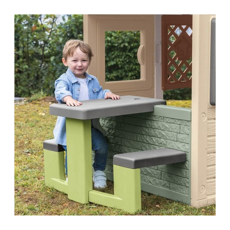 Smoby Life - Picnic table adaptable to Smoby houses - 2 benches