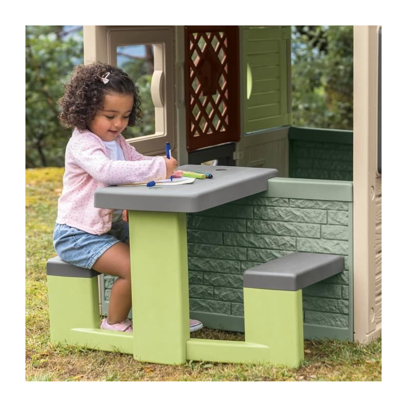 Smoby Life - Picnic table adaptable to Smoby houses - 2 benches