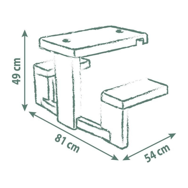 Smoby Life - Picnic table adaptable to Smoby houses - 2 benches
