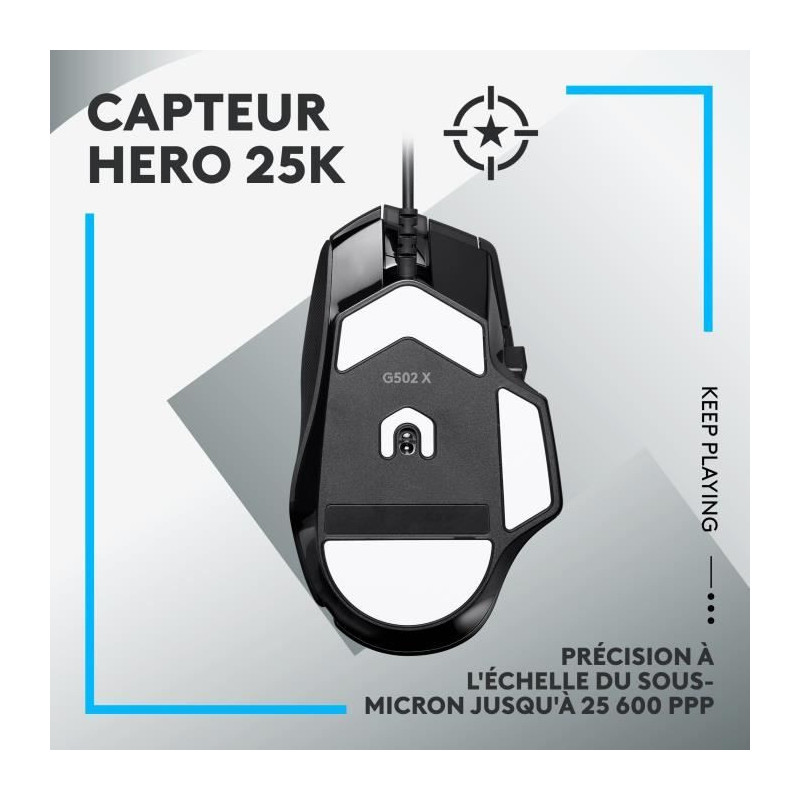 Logitech - G502 x Small Gaming Wireless - LightForce Primary Hybrid Op
