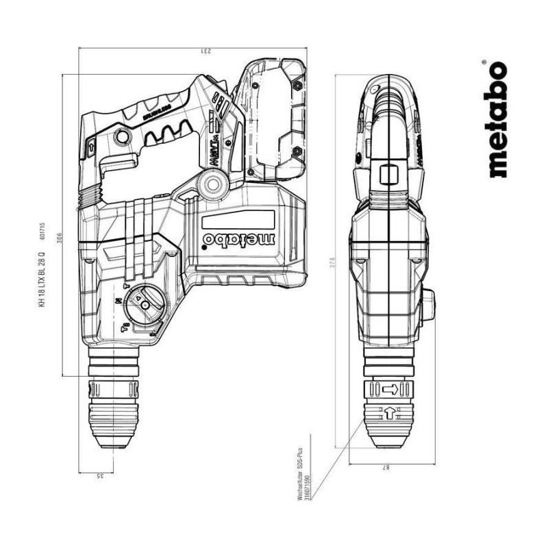 Cordless hammer drill - METABO - KH 18 LTX BL 28 Q - 18 V - Brushless